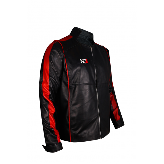 Mass Effect 3 N7 Game Real Leather Jacket Worn By Commander Shepard