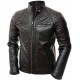 Men's Quilted Motorcycle Padded Shoulder Vintage Shade Racer Wax Leather Jacket