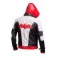 Mens Arkham Knight Game Red Hood Real Leather Jacket