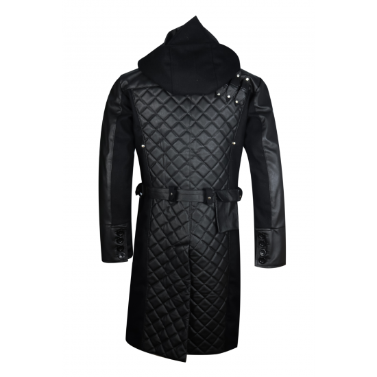 Mens Assassins Creed Syndicate Jacob Frye Leather Wool Trench Coat