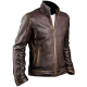 Mens Biker Retro Cafe Racer 2 Vintage Motorcycle Distressed Brown Leather Jacket