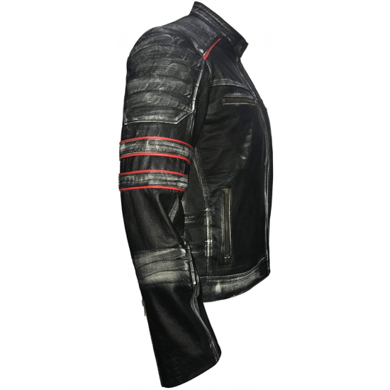 Mens Biker Vintage Motorcycle Distressed Retro 1 Real Leather Jacket