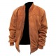 Mens Fashion Slim fit Suede Real Leather Bomber Jacket