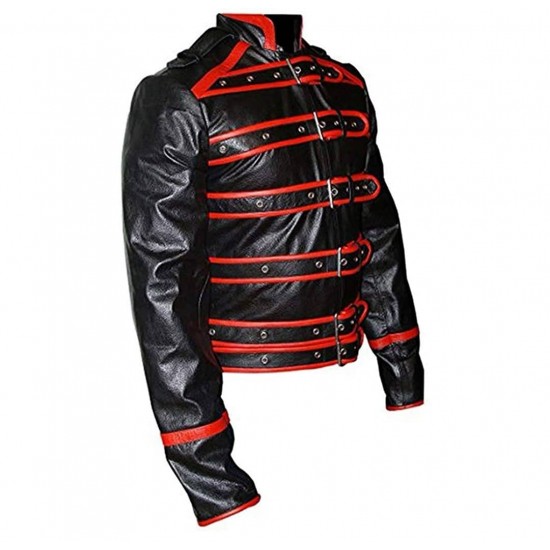 Mens Freddie Mercury Concert Strap Leather Jacket
