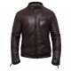 Mens Genuine Soft Washed Leather Biker Simple Vintage Jacket