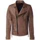 Mens Kay Michael Quilted Creased Antique Real Leather Jacket