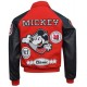 Men's Michael Jackson Mickey Mouse Red Wool Varsity Jacket with MM LOGO
