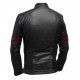 Mens Red Strips Hybrid Mayhem Biker Style Fight Club Real Leather Jacket