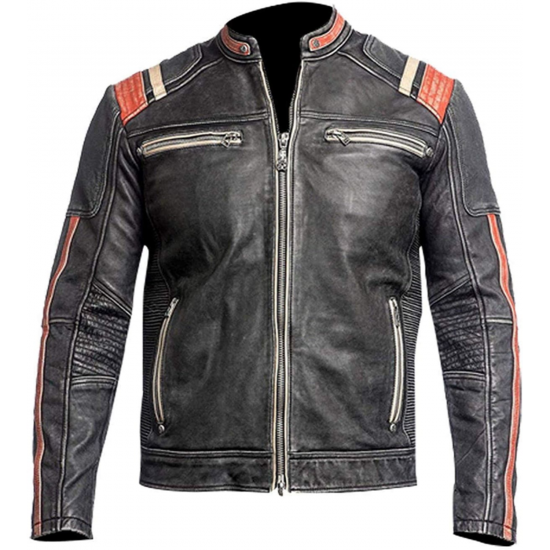 Mens Retro 3 Vintage Cafe Racer Distressed Black Biker Motorcycle Real Leather Jacket Mens Retro 3 Vintage Cafe Racer Distressed Black Biker Motorcycle Real Leather Jacket