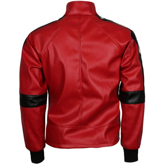 Mens Smokey and The Bandit Burt Reynolds Red Bomber Leather Jacket