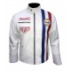 Mens Steve McQueen Leman Driver Grandprix Gulf Leather Jacket