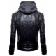 Mens New Justice League Dark Knight Gotham Outlaw Batman Logo Hoodie Real Leather Jacket