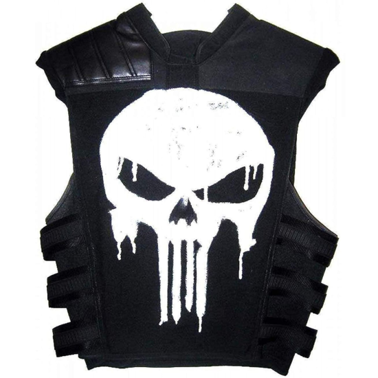Unisex Thomas Jane Punisher Tactical Black Leather Vest