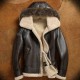 Men's RAF Flight Aviator Sheepskin Fur Shearling B3 Bomber Real Leather Jacket